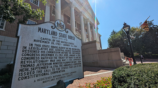 Check for A Nation Begins: The Maryland Statehouse at 250 airing on a public television station near you!
